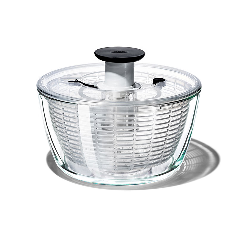 Glass Salad Spinner, Clear-0