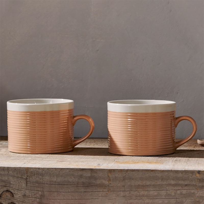 Kai Set of 2 Mugs, 350ml, Terracotta-2