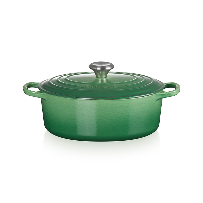 Signature Cast Iron Oval Casserole, 29cm, Bamboo Green-3