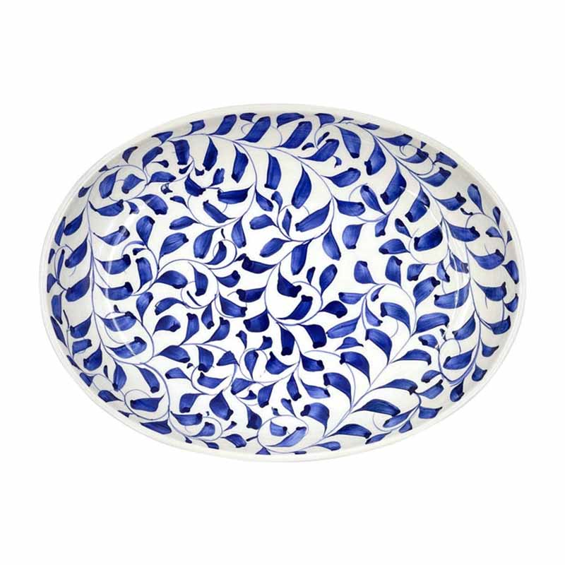 Scroll Platter, W23 x L30cm, Navy-1