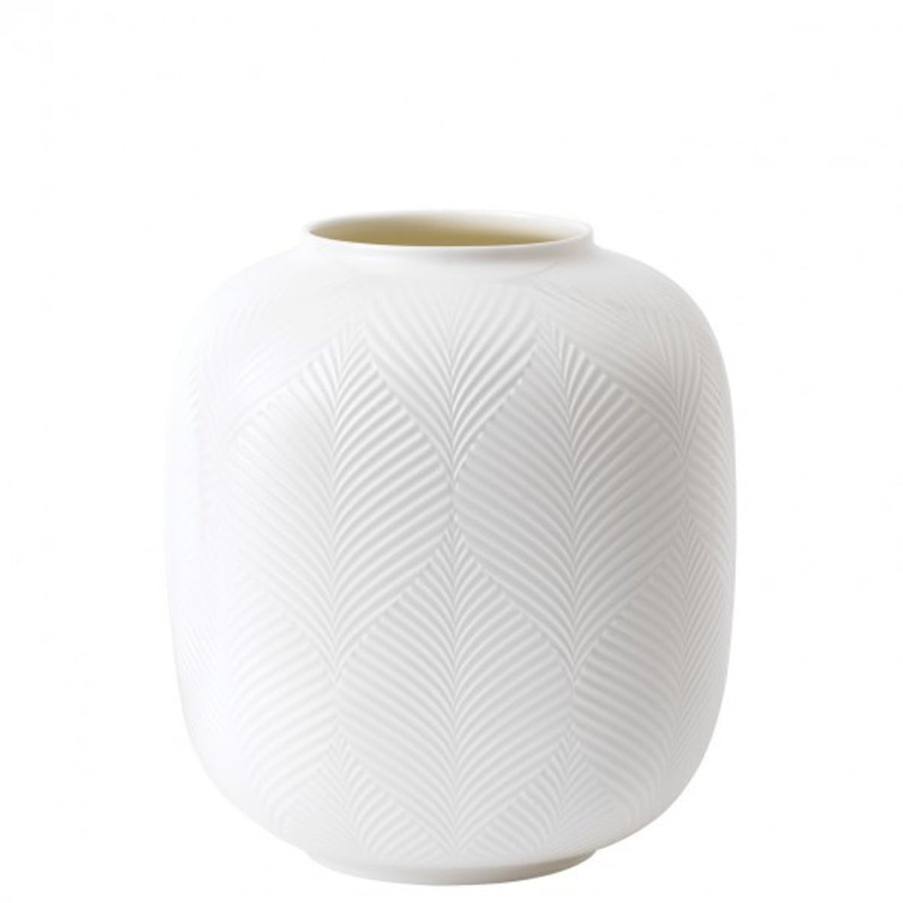 White Folia Rounded vase, 21cm-0