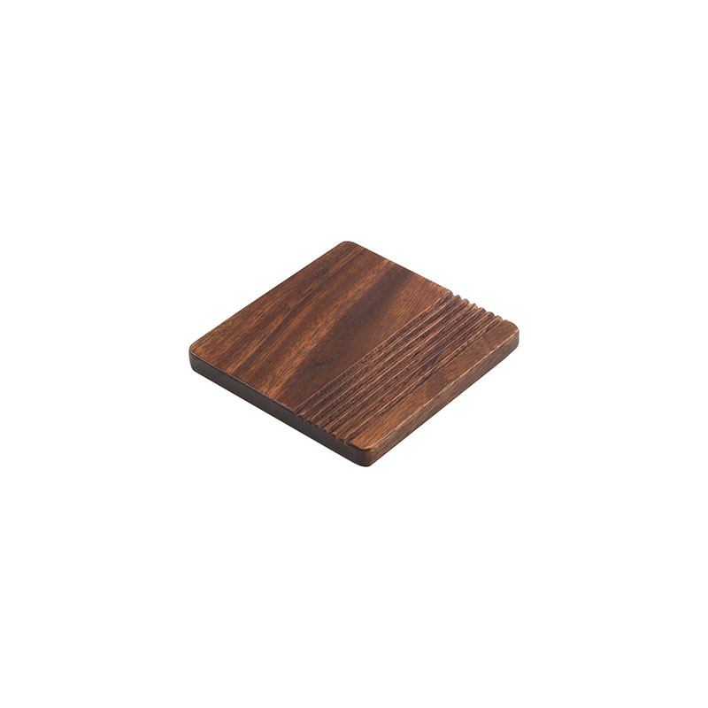 Deco Square Coaster, 10cm, Acacia-1