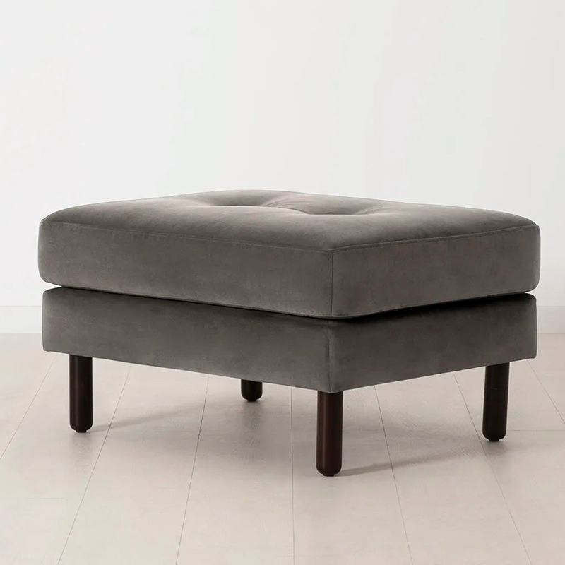 Model 04 Ottoman, Velvet Elephant-1