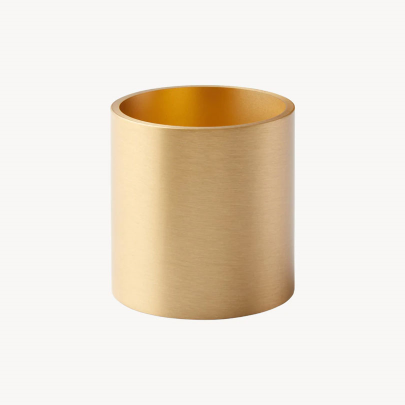 Roman Candle Holder, H4.5cm, Satin Solid Brass-0