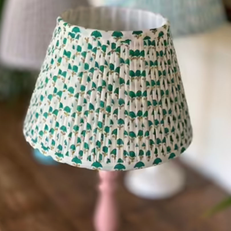 Arjuna Empire Lampshade, 16", Green-1