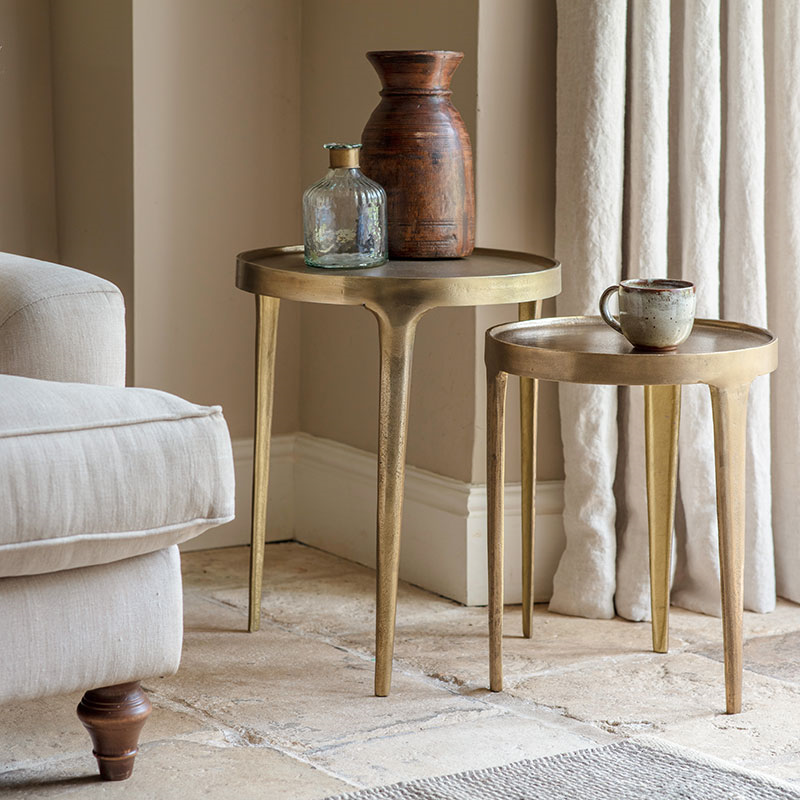 Rohia Cast Metal Table, Brass-0