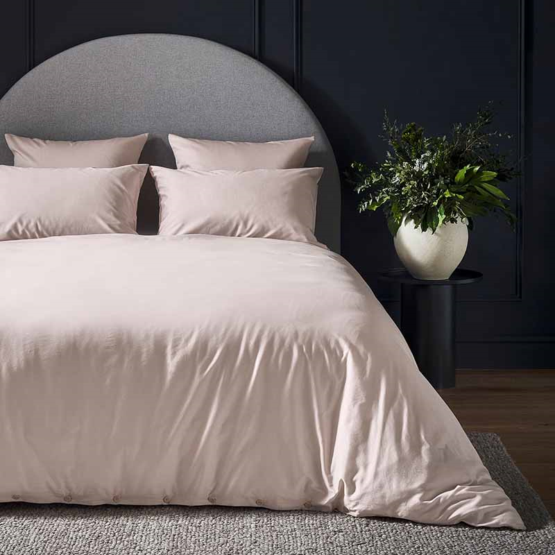 Luxe Cotton Double Duvet Cover, Rose-0