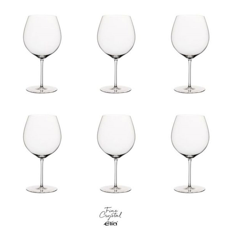 Siena Set of 6 Crystal White Wine Glasses, 630ml, Clear-0