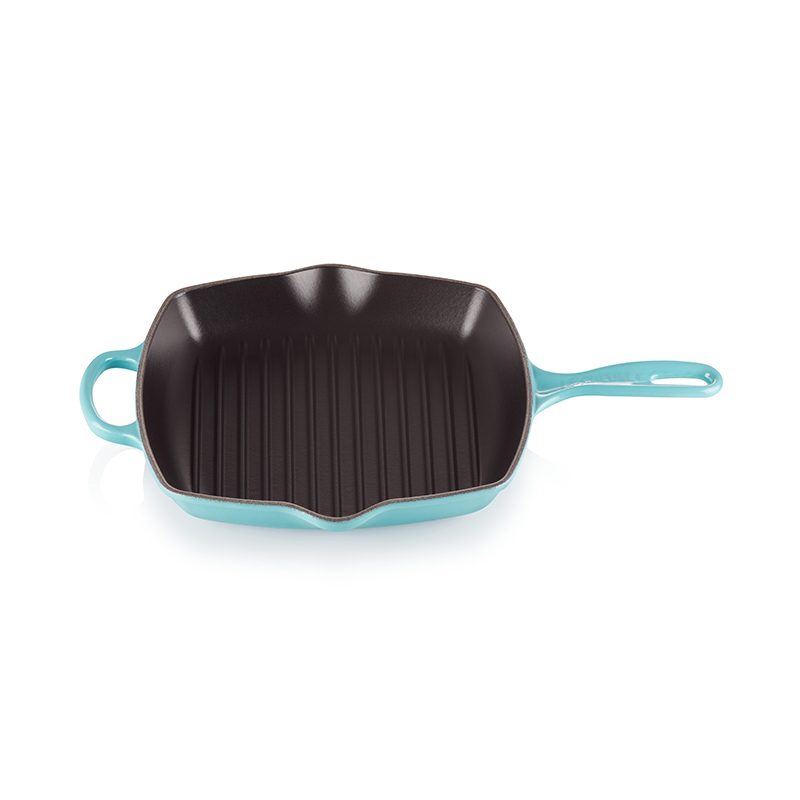 Signature Cast Iron Square grillit, 26cm, teal-0