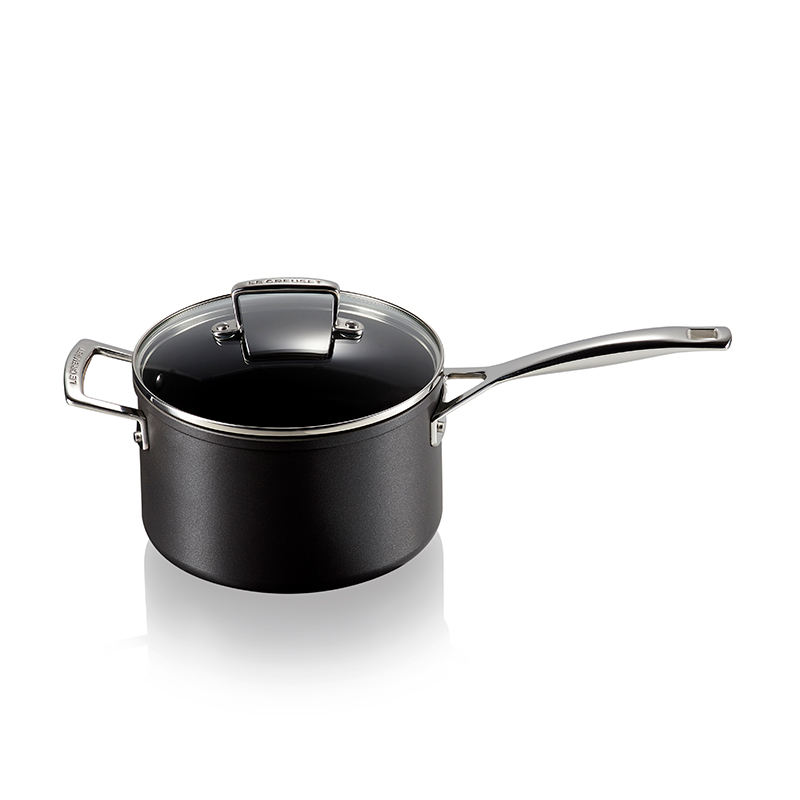 Toughened Non-Stick Saucepan With Lid - 20cm-0