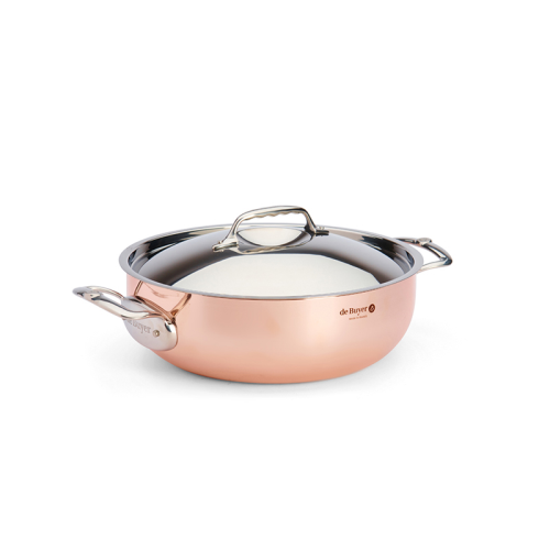 Prima Matera Rounded Saute Pan with Lid, 28cm, Copper-0