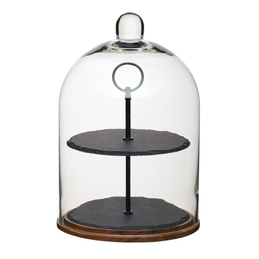 2-tier serving stand/cake dome, 22 x 31.5cm-0