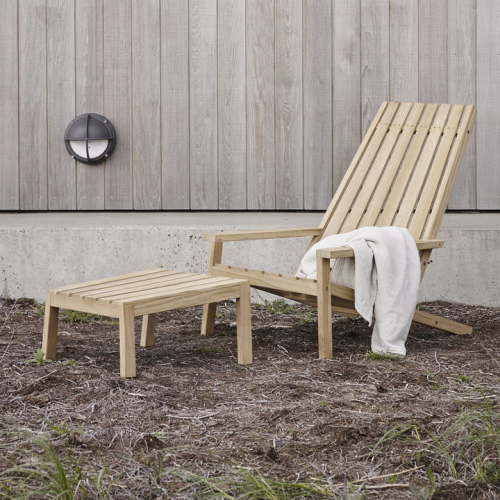 Between Lines Deck Stool, H28 x W53.5 x D53.5cm, Teak-0