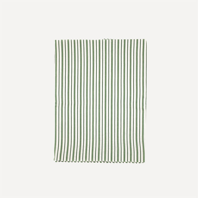 Victoria Striped Linen Tablecloth, 160 x 260cm, Fir Green-1