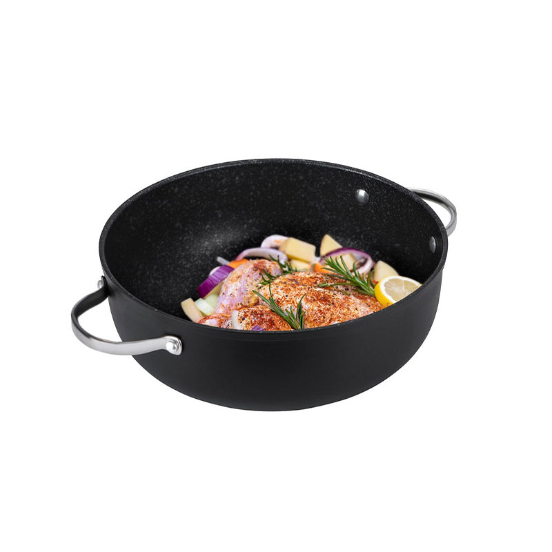 Scratch Guard Aluminium Chefs Casserole Covered, 28cm-1