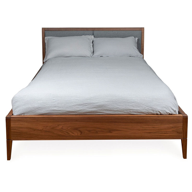 Lars King Size Bed, Grey and Walnut-0