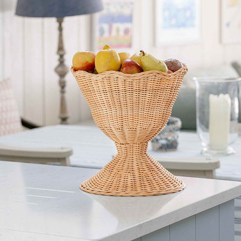 Freya Scalloped Rattan Bowl, D22cm, Natural-0