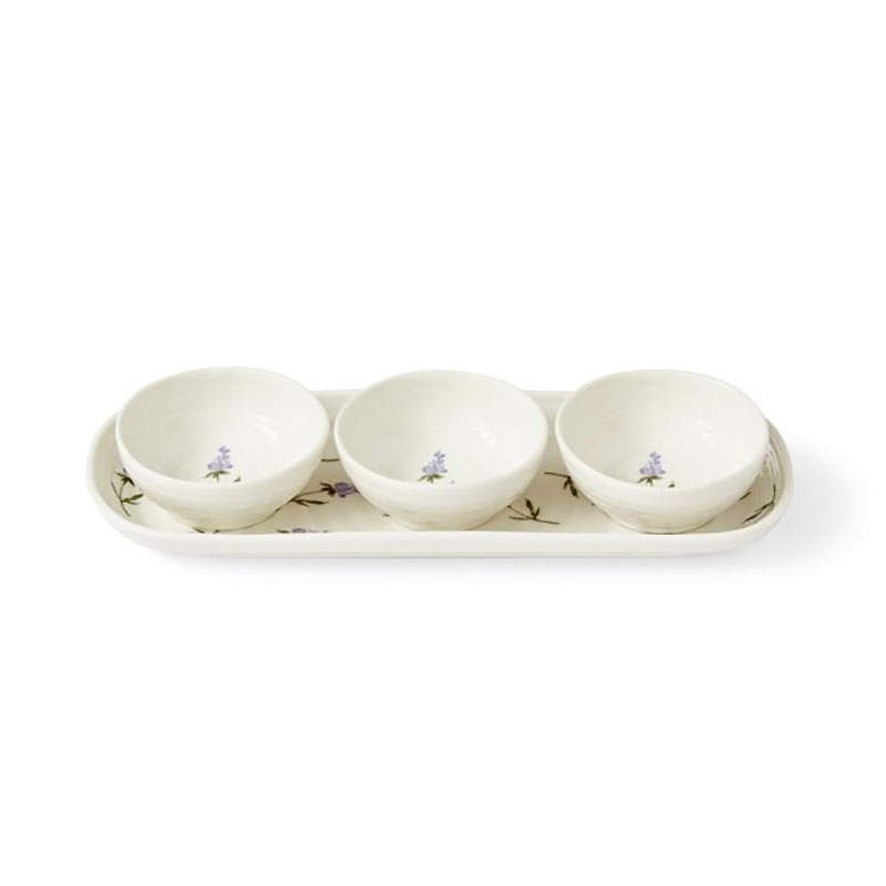 Lavendula 3 Dip Bowls & Tray, Multi-0