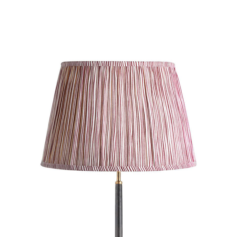 Straight empire Shade, 45cm, ruby candy stripe block printed cotton-1