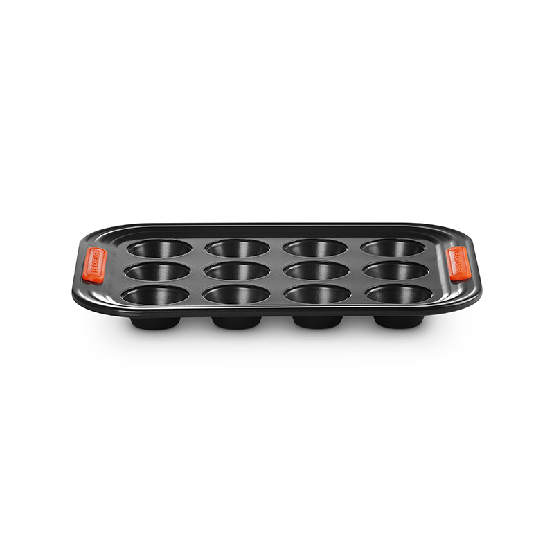 Bakeware 12 cup mini muffin tray, 24.5 x 18.5cm, Black-2