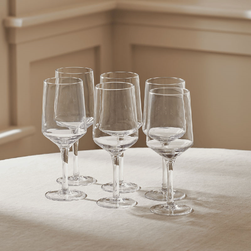 Hoxton Set of 6 White Wine Glasses, H23.5cm-0