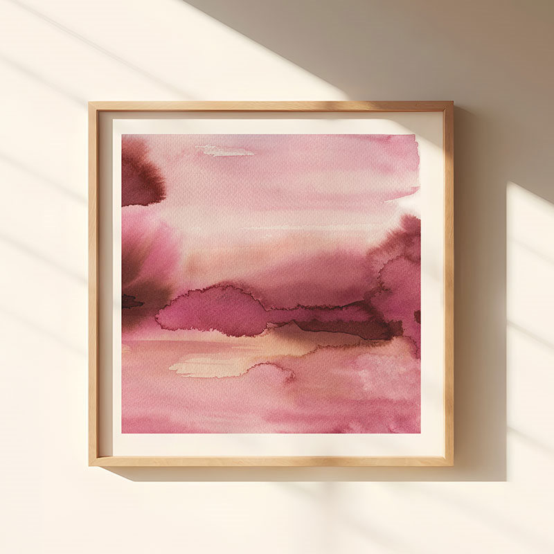 Warm Skies Square Signed Print, 30 x 30cm, Pink-0