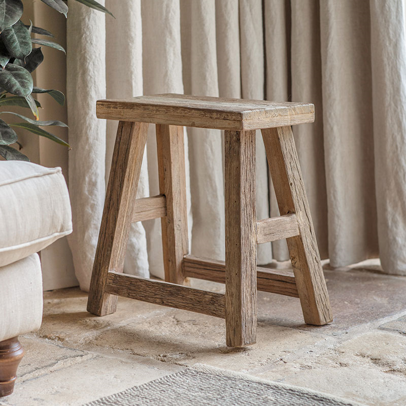 Ibo Reclaimed Wood Low Stool, Natural-2