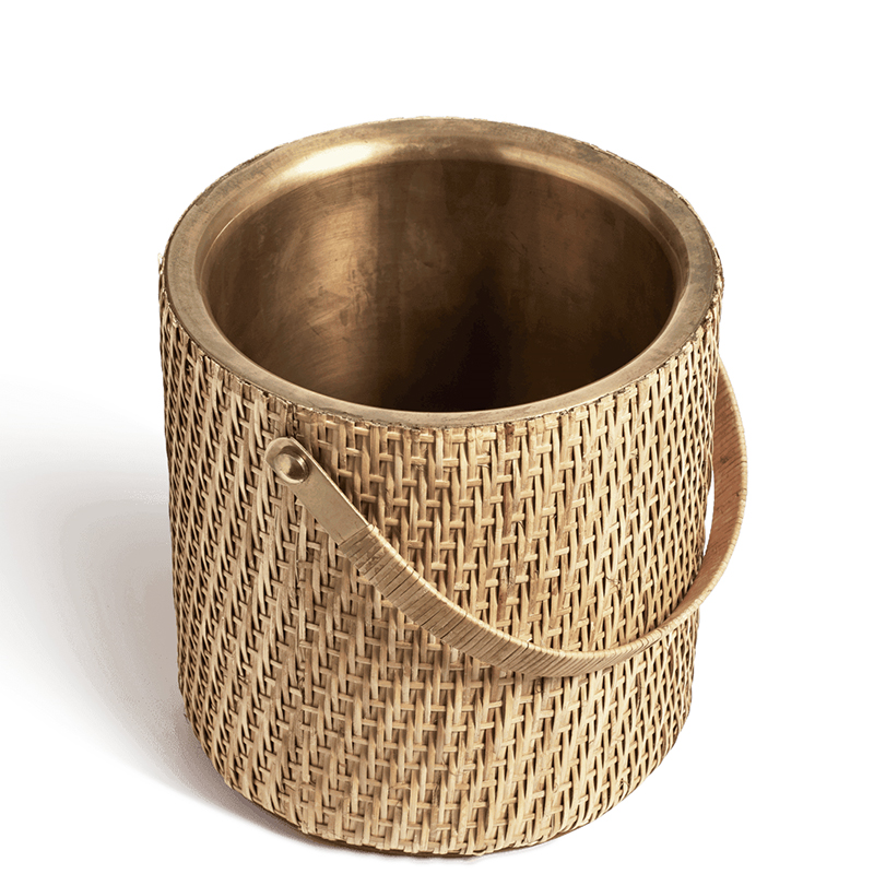 Sovannah Rattan Ice Bucket, D16cm, Sand-3