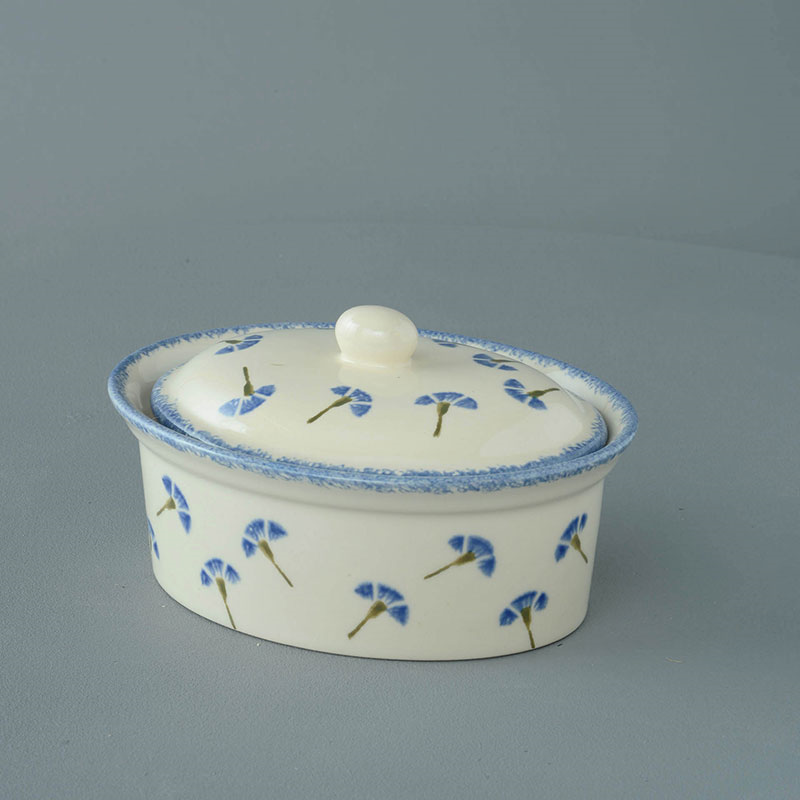 Cornflower Oval Butter Dish, 400ml-1