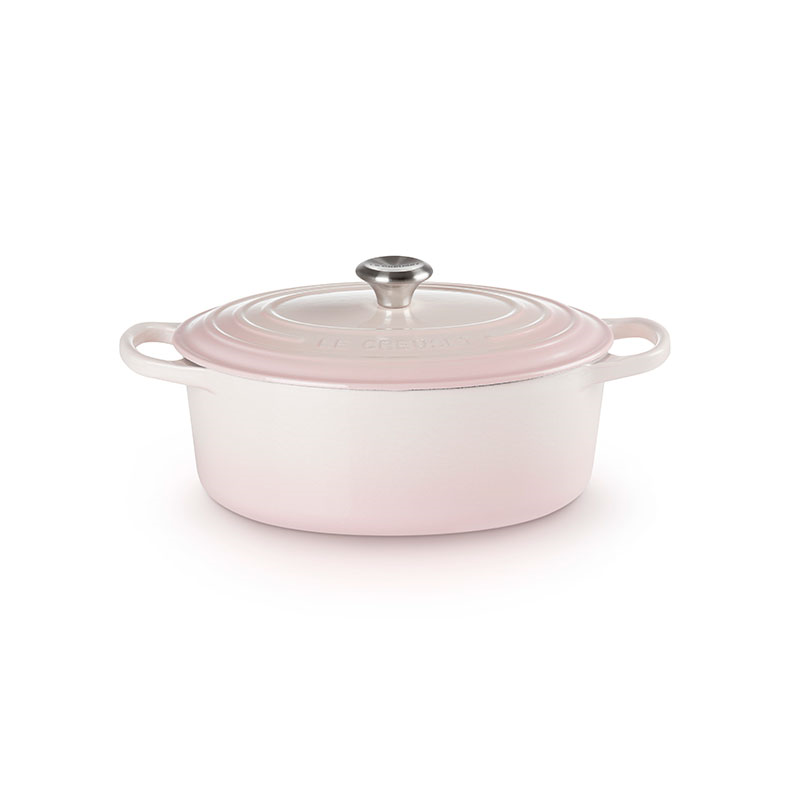 Signature Cast Iron Oval Casserole, 29cm, Shell Pink-3