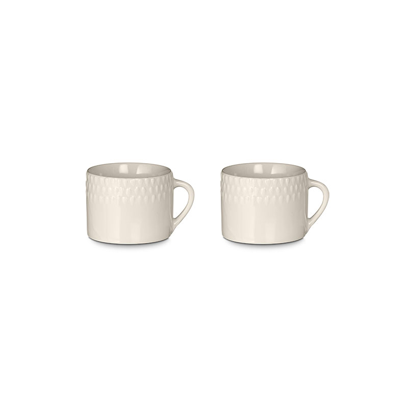 Ela Set of 2 Mugs, 200ml, Cream-1