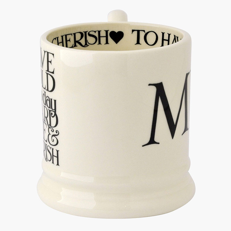 Black Toast Set of 2 Mr & Mrs Mugs, 300ml, Cream-6