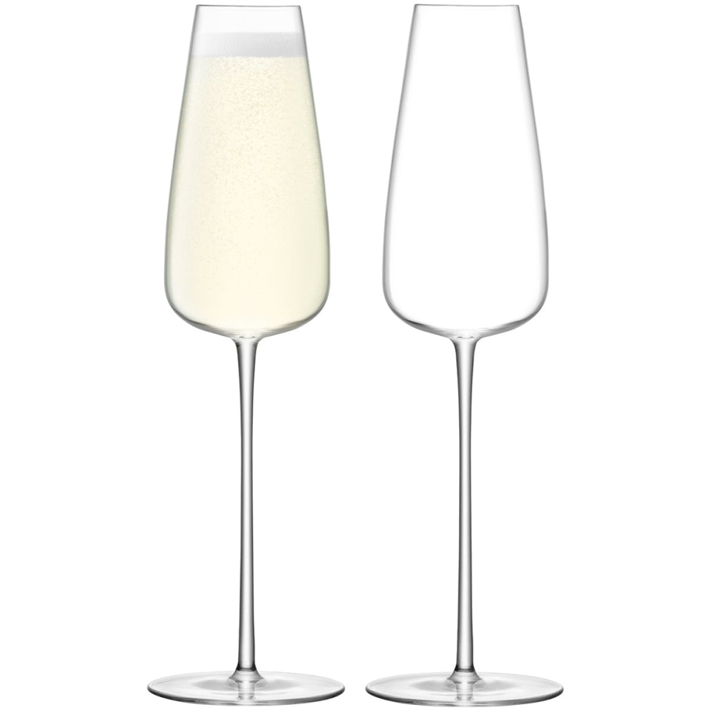 Wine Culture Pair of champagne flutes, 330ml, clear-0