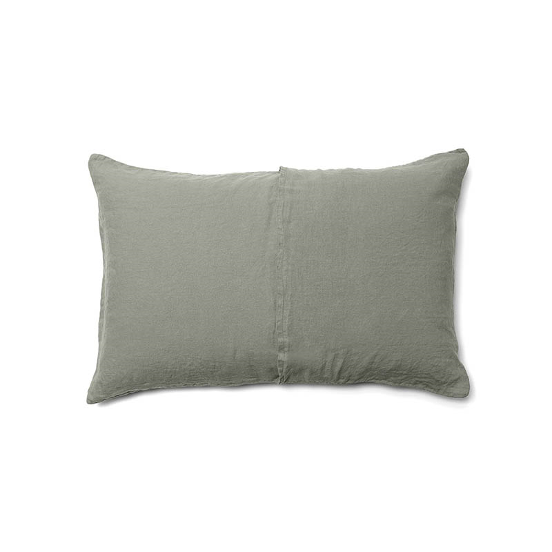 Linen Pair of Standard Pillowcases, Moss-2