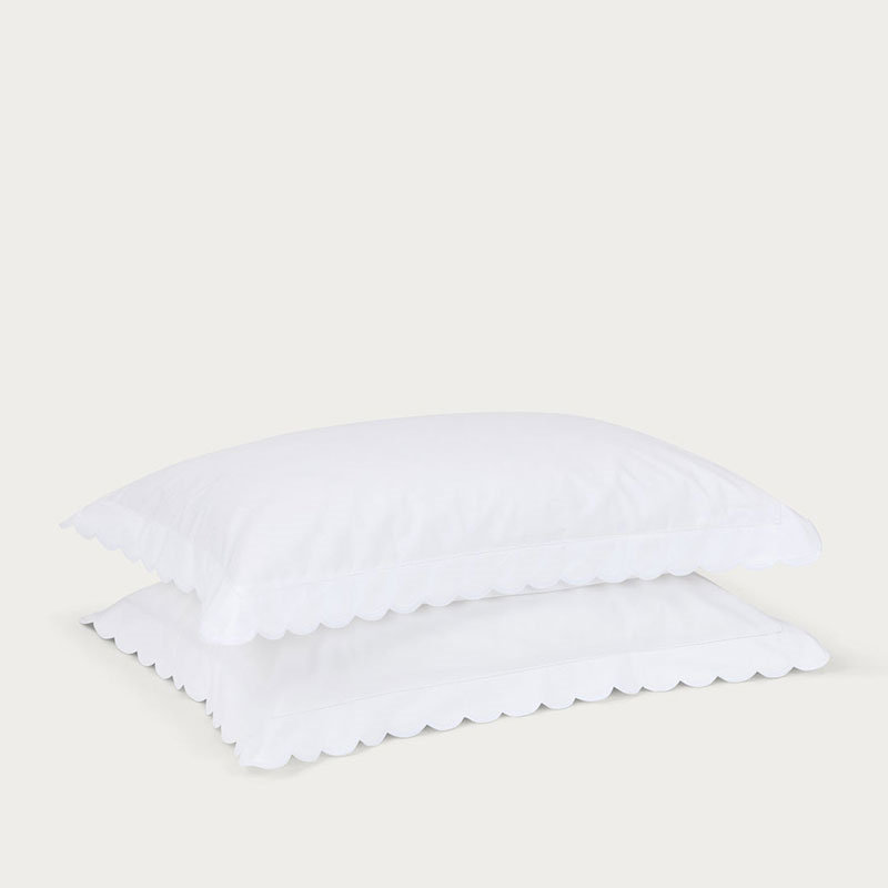 Madalena Set of 2 Standard Oxford Pillowcases, White-1