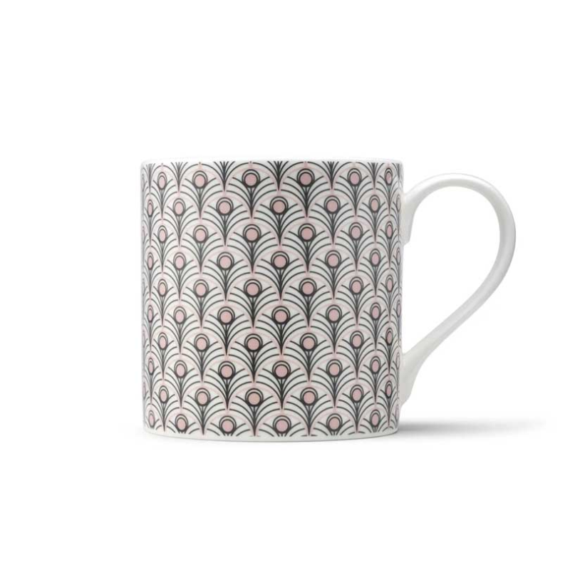 Peacock Mug, 385ml, Grey & Blush Pink-0