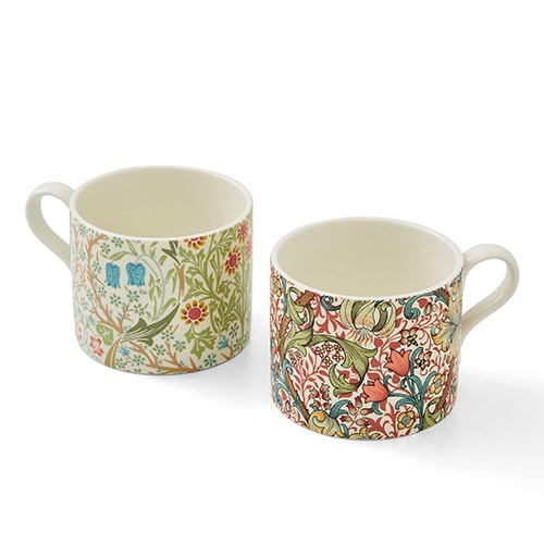 Morris & Co Set of 2 Mugs, 340ml, Blackthorn and Golden Lily-0