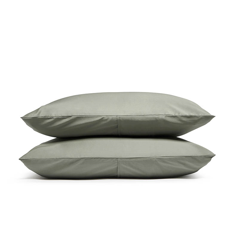 Luxe Cotton Pair of Standard Pillowcases, Moss-2