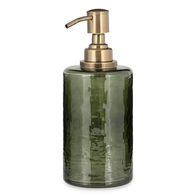 Ilcoso Recycled Hammered Glass Soap Dispenser, Green-1