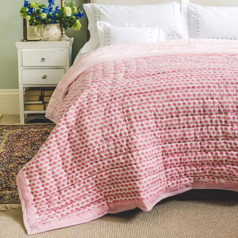 Elephant King/Super King  Size Quilt, Pink-0