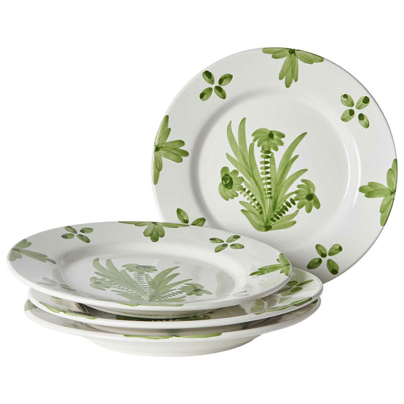 Summer Flower Ceramic Large Plate, 27cm, Green-2