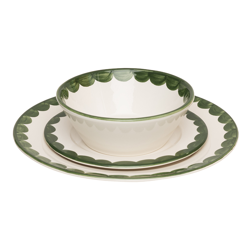 Scallop Dinner Plate Set of 2, D28cm, Green-3