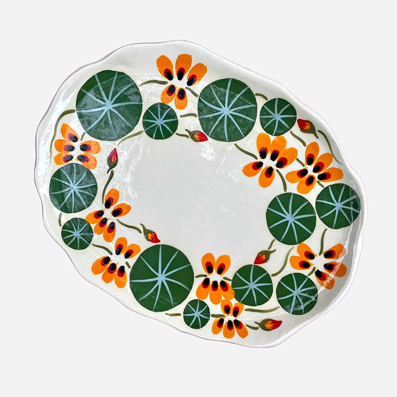 Minnie-Mae Studio Nasturtium Serving Platter, 27cm x 21cm, Multi-1