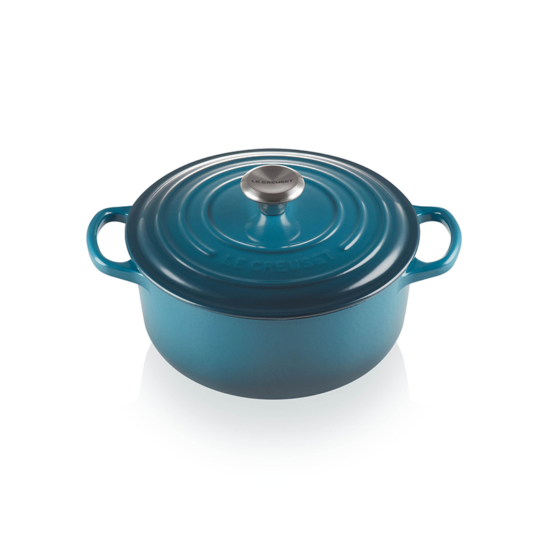 Signature Cast Iron Round casserole, Dia24cm - 4.2L, Deep Teal-0