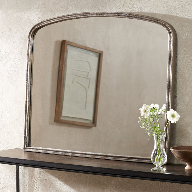 Penrose Mantle Mirror, 110cm, Dark Silver-0