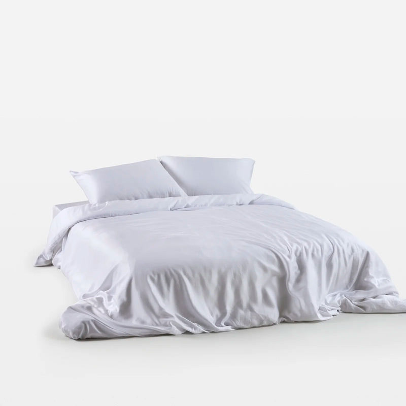 Silver King Size Bedding Set, White-2