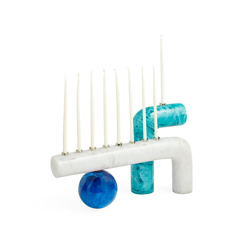 Mustique Menorah, 37cm, Blue-2