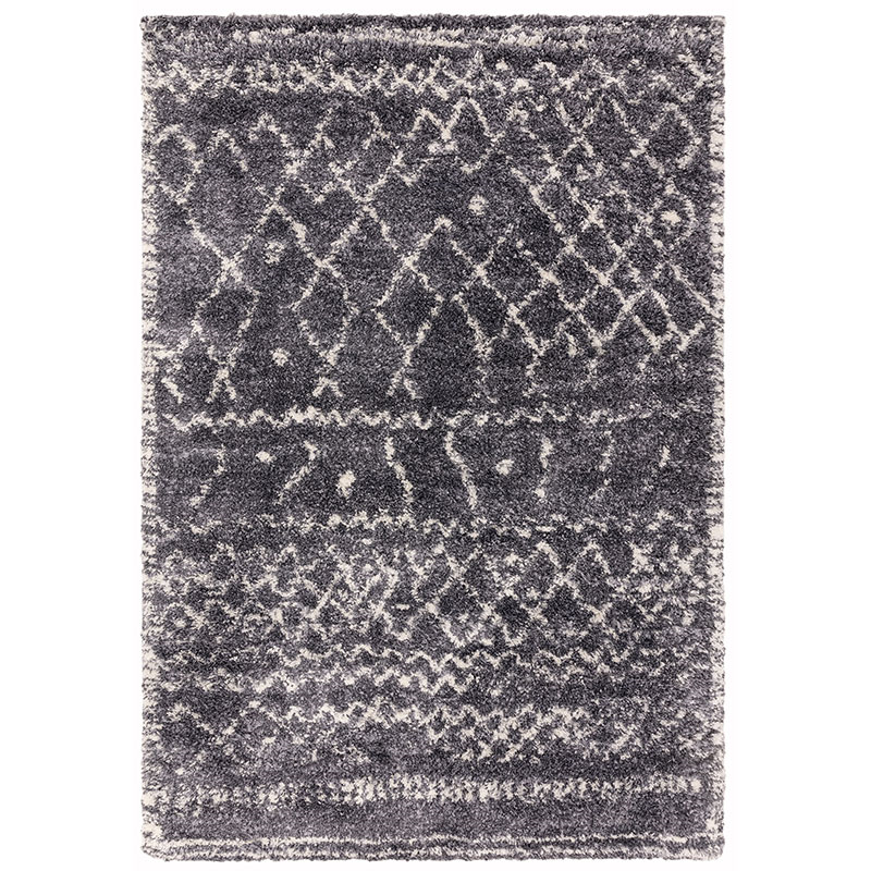 Alto moroccan shaggy rug, 200 x 290cm, Grey & Cream-0