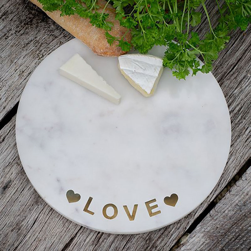 Marble Cheeseboard, D30cm, White-0