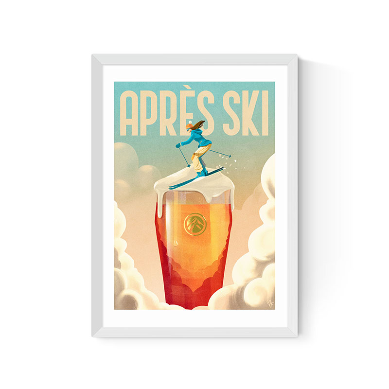 Mark Harrison Apres Ski II Print, A2, White Frame-0